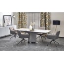 Стол обеденный HALMAR DANCAN белый мрамор/серый/черный 160-220/90